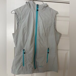 Eddie Bauer Gray Vest with Teal Trim